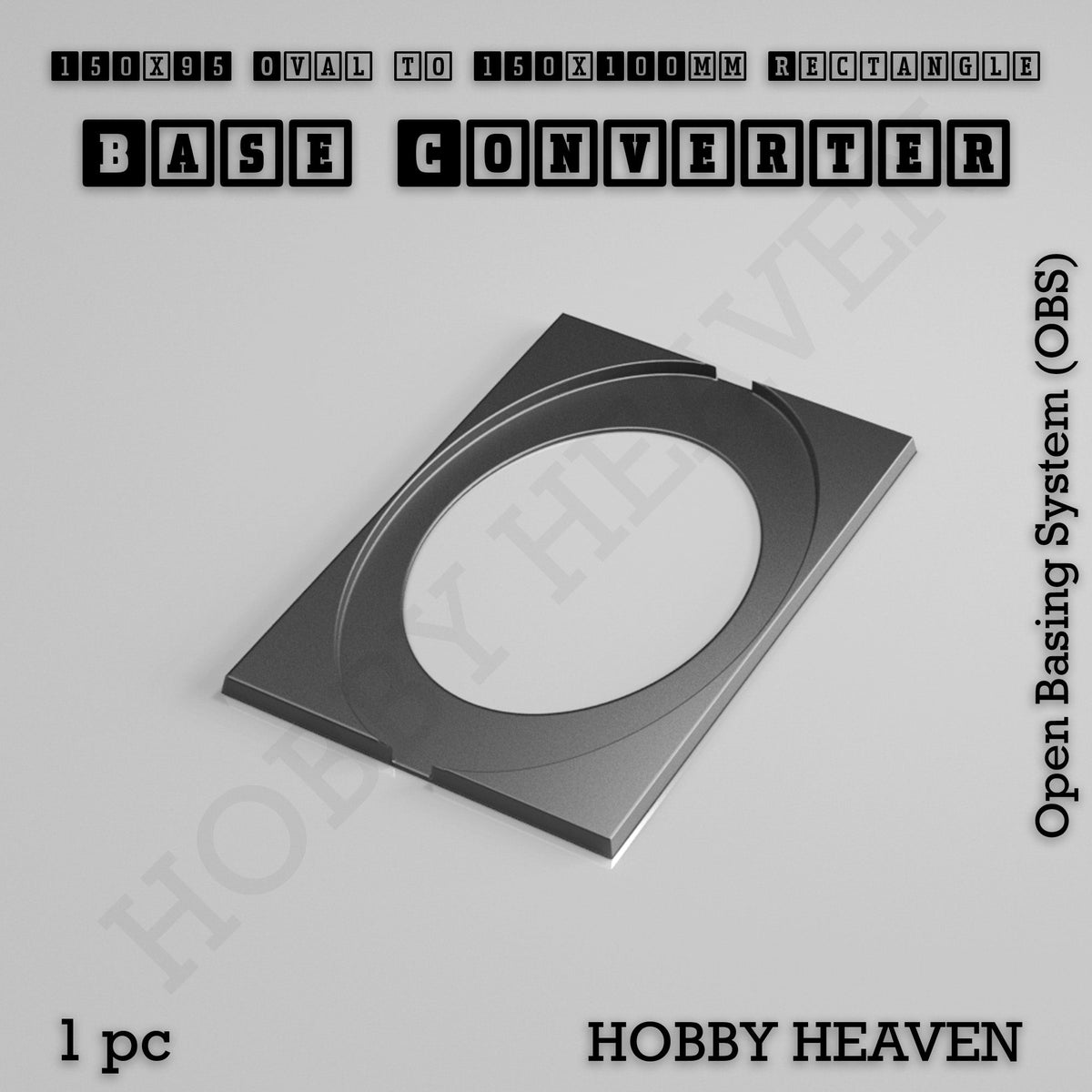 Oval to Rectangle Base Converters 3D Print Full Range