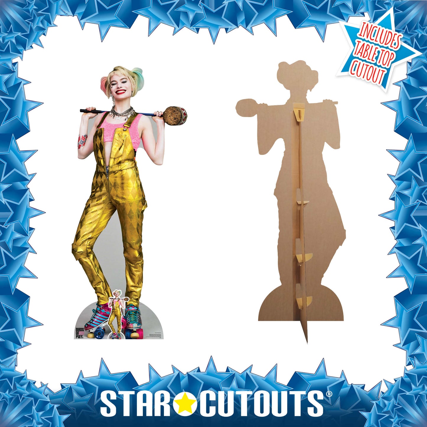 SC1511 Harley Quinn Gold Jumpsuit Margot Robbie Birds of Prey Cardboard Cut Out Height 169cm