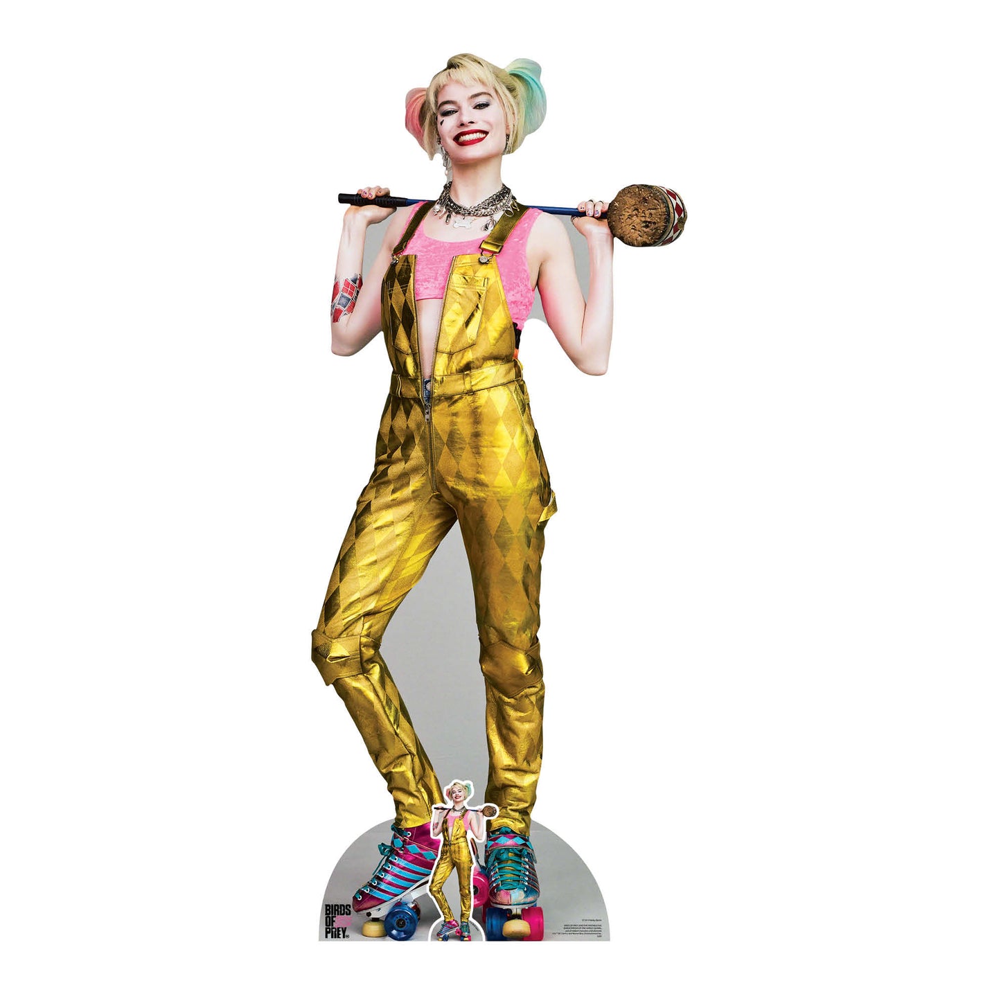 SC1511 Harley Quinn Gold Jumpsuit Margot Robbie Birds of Prey Cardboard Cut Out Height 169cm