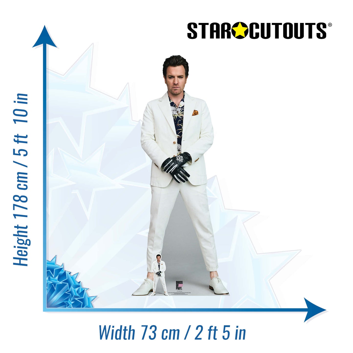 SC1514 Black Mask Ewan McGregor Birds of Prey Cardboard Cut Out Height 178cm