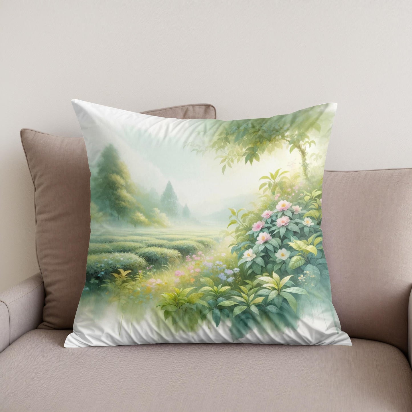 Tranquil Teagarden Cotton Cushion