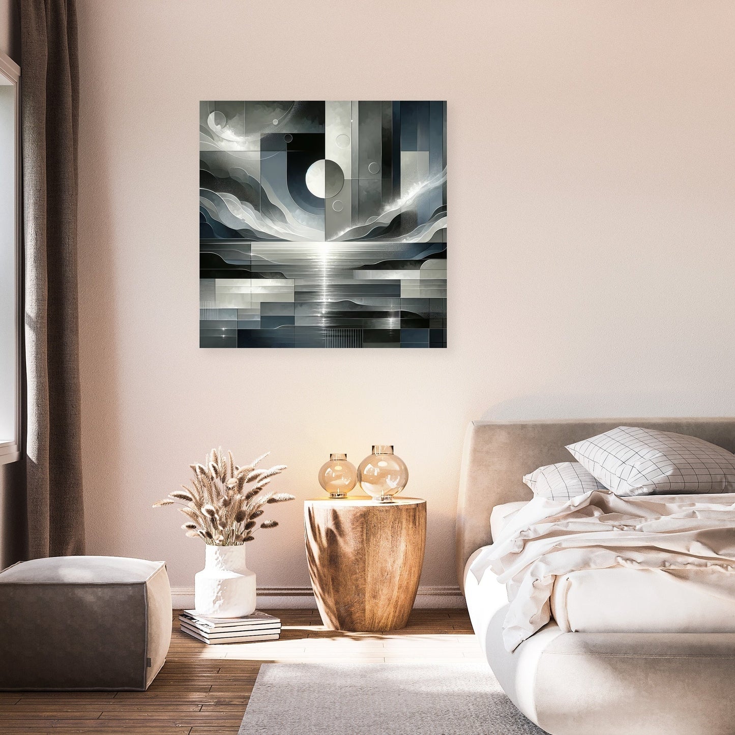 Moonlit Monochrome Canvas
