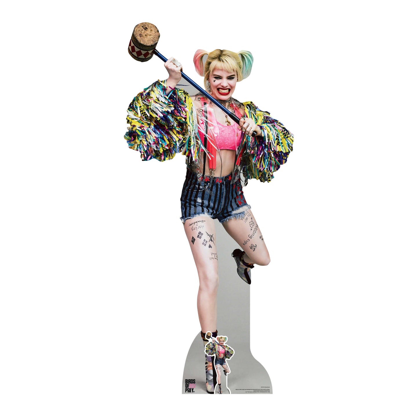 SC1521 Harley Quinn Swinging Mallet Margot Robbie Birds of Prey Cardboard Cut Out Height 183cm