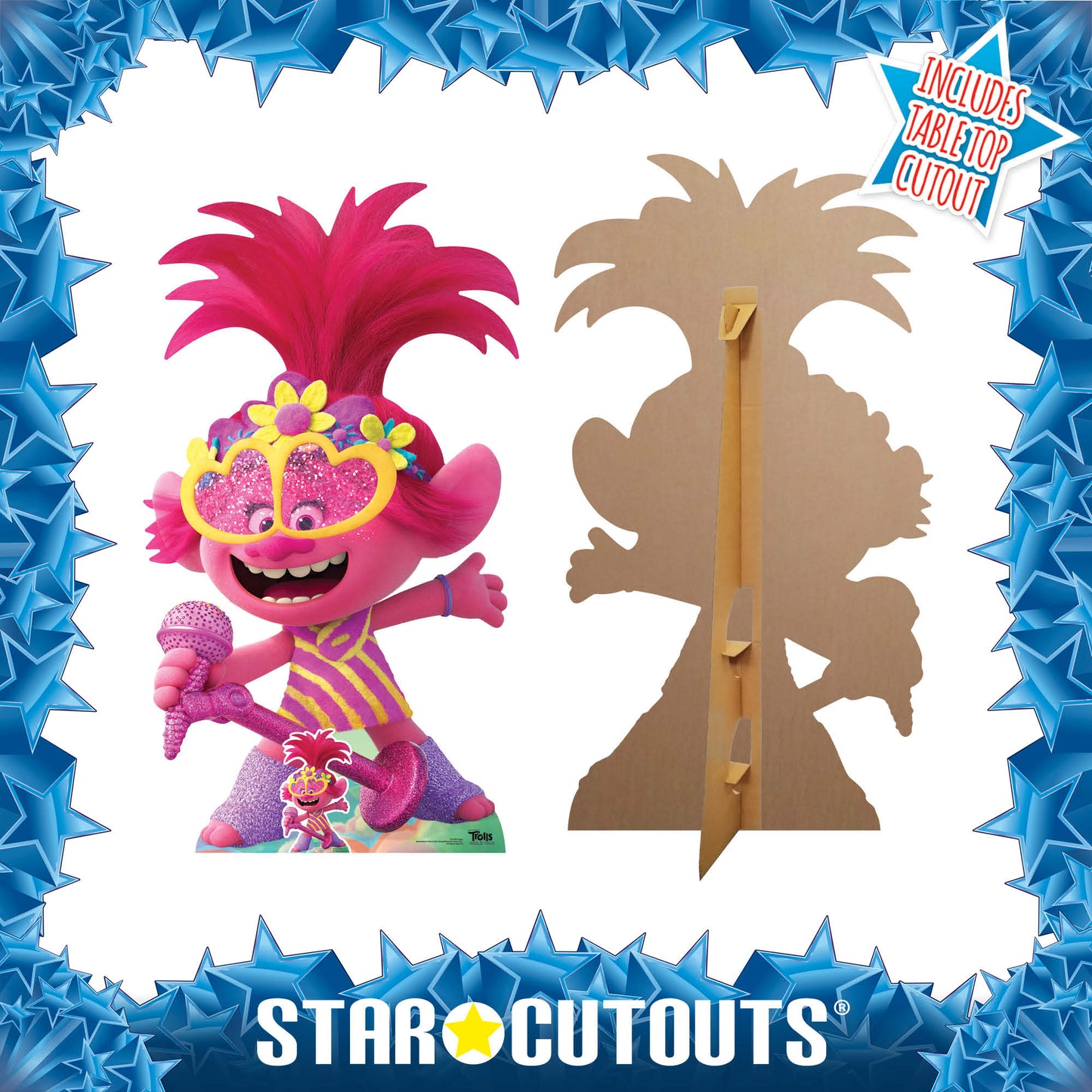 SC1526 Poppy LARGE Microphone Singing Trolls World Tour Cardboard Cut Out Height 157cm