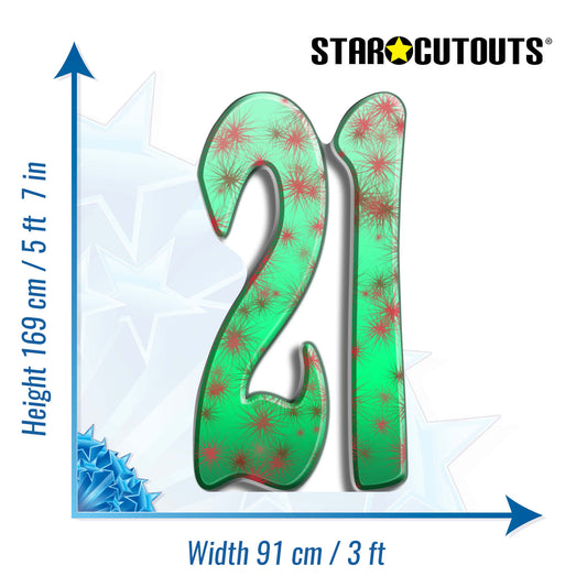SC152 Number 21 Cardboard Cut Out Height 169cm