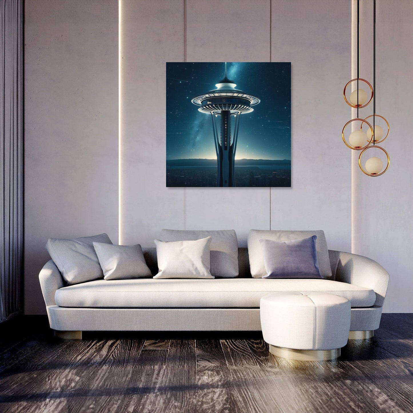 Space Needle Sky Canvas