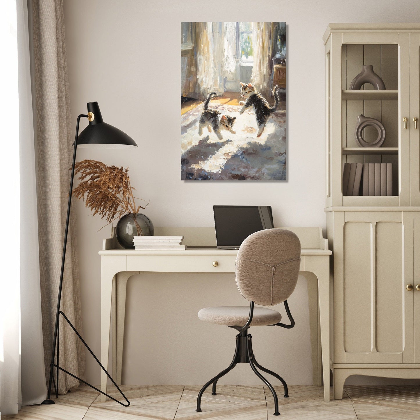 Sunlit Kitten Play Canvas