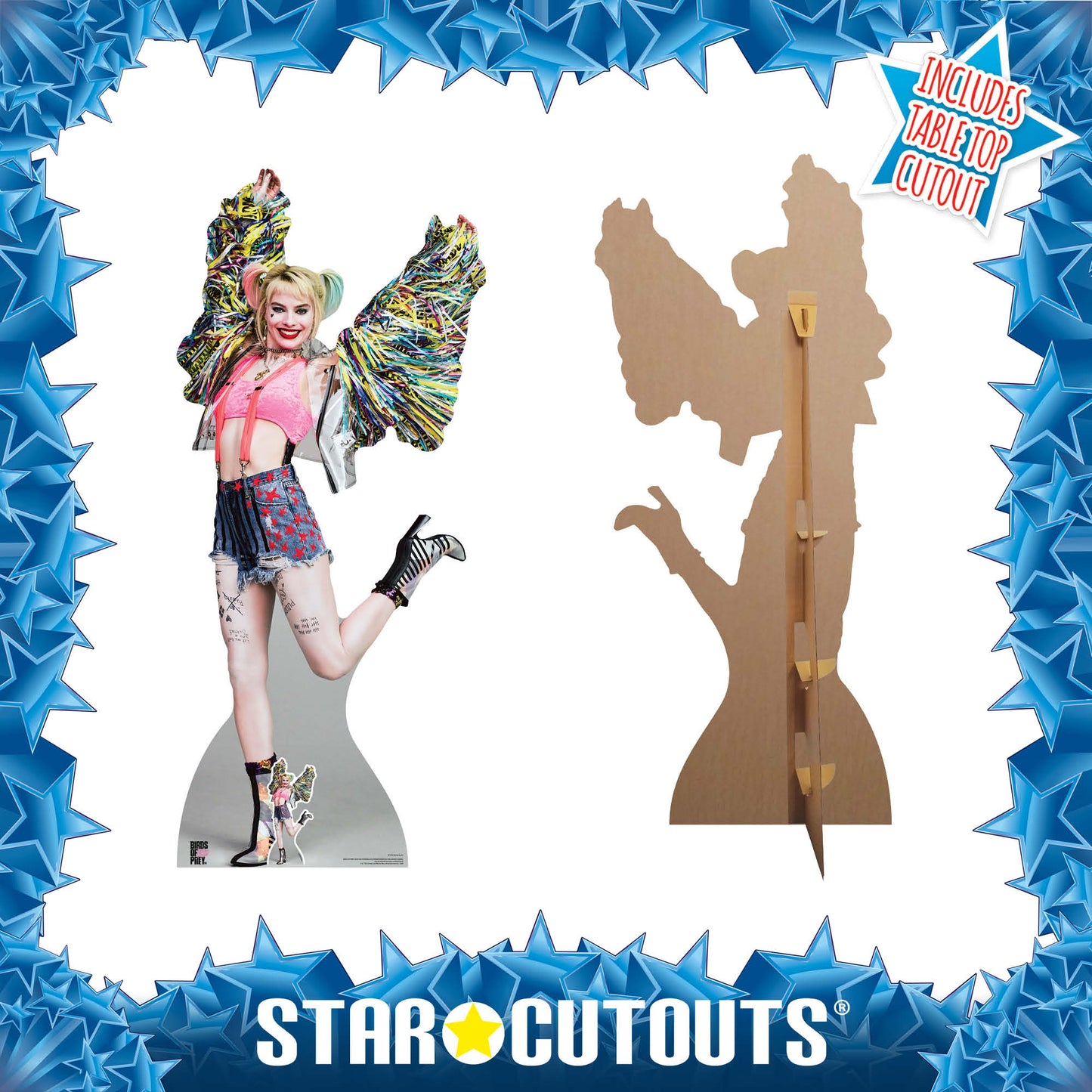 SC1535 Harley Quinn Gotham's Worse Psychotic Happy Butterfly Margot Robbie Birds of Prey Cardboard Cut Out Height 198cm