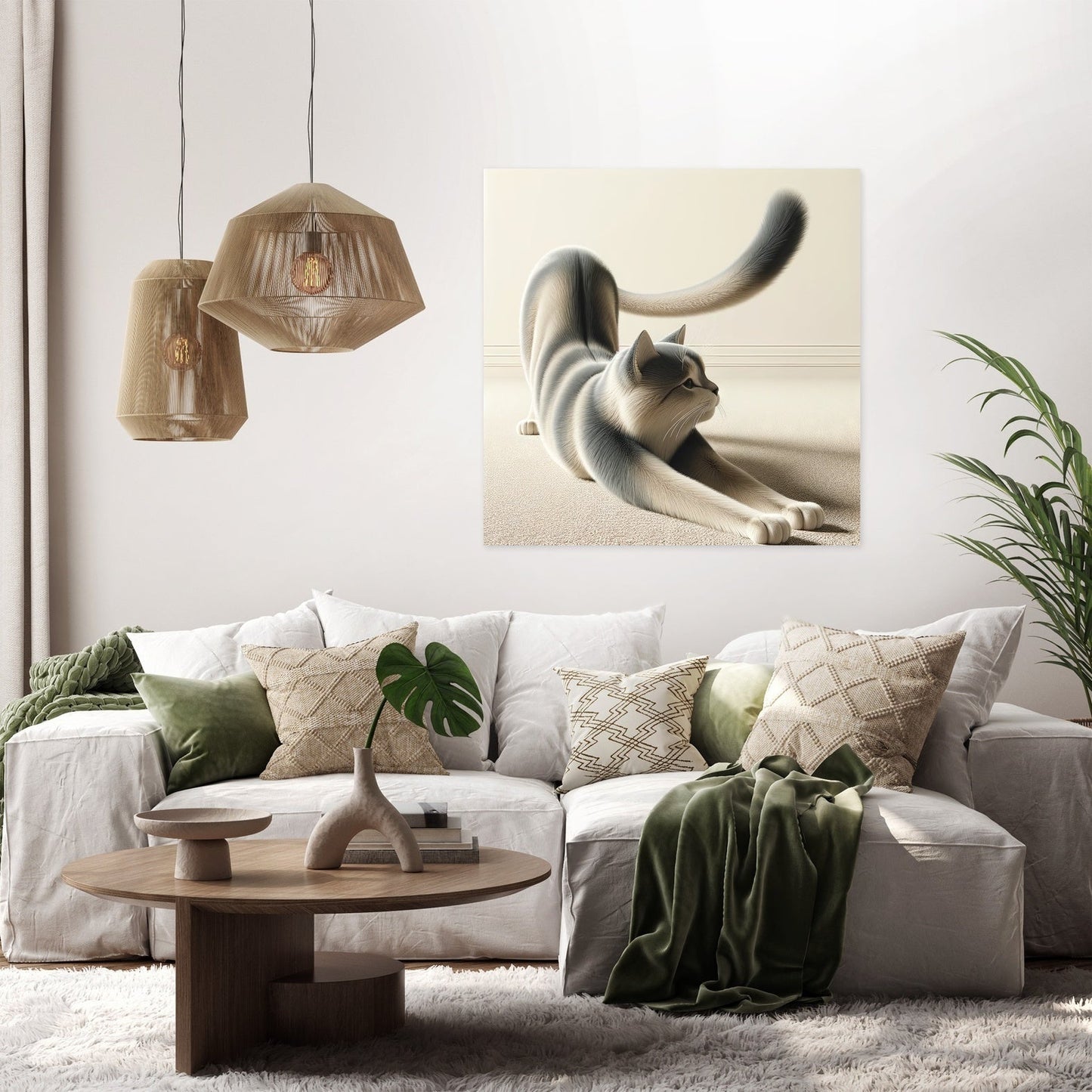 Stretching Cat Canvas