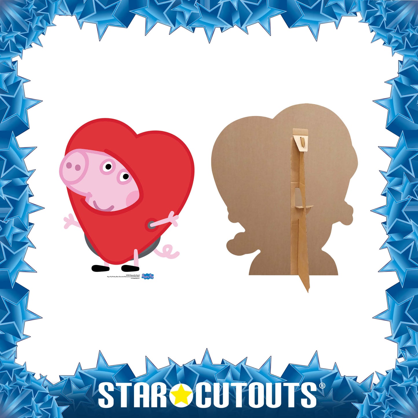 SC1539 George Pig Heart Cardboard Cut Out Height 67cm