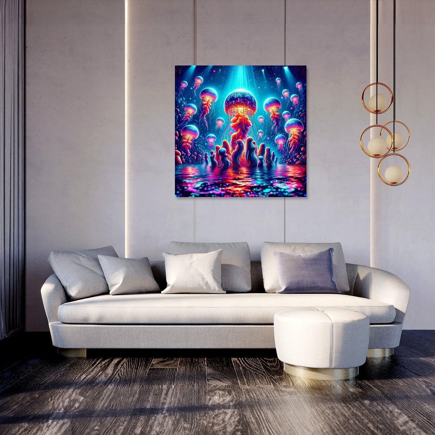 Neon Waves Canvas
