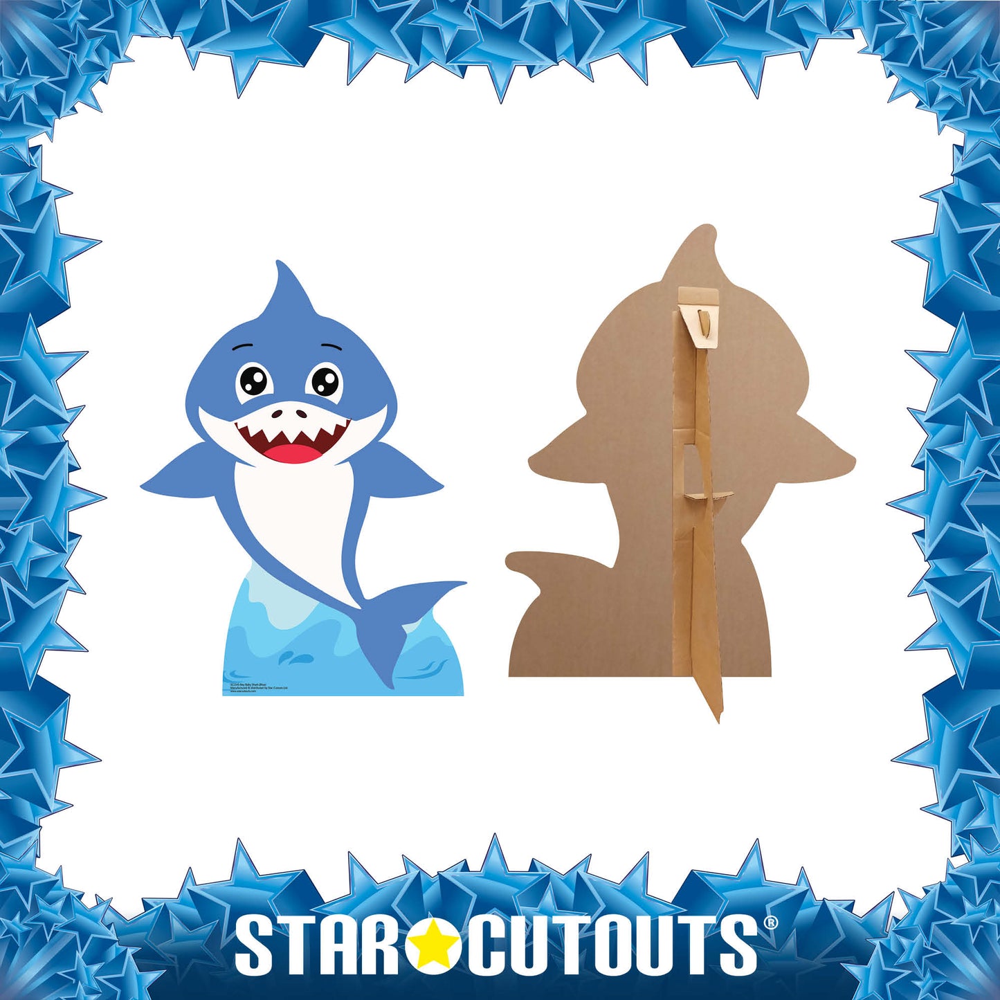 SC1545 Boy Baby Shark Blue Cardboard Cut Out Height 93cm
