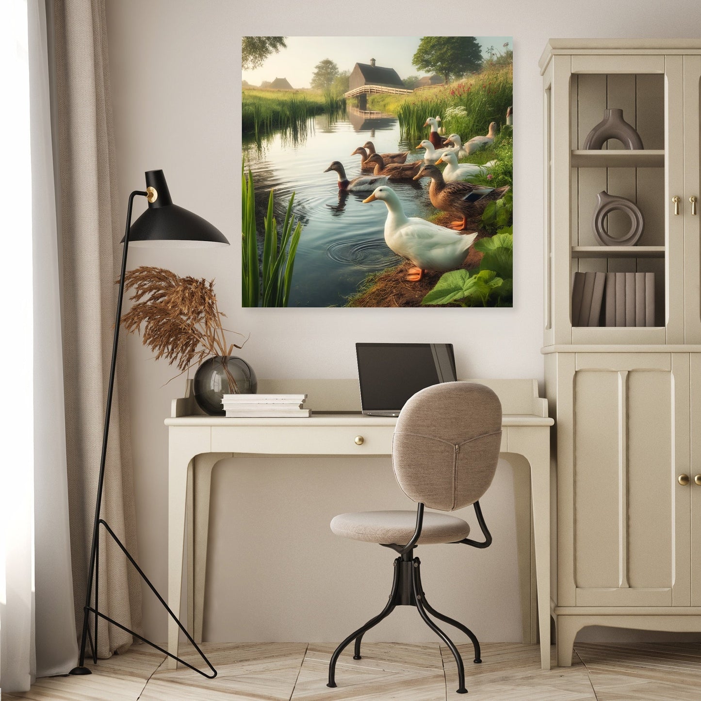 Pondside Ducks Canvas