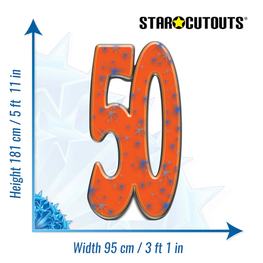 SC155 Number 50 Cardboard Cut Out Height 181cm