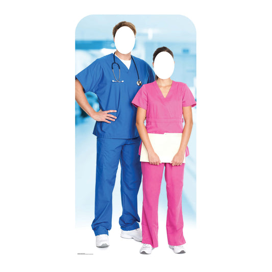 SC1567 Doctor & Nurse Stand-In  Cardboard Cut Out Height 190cm