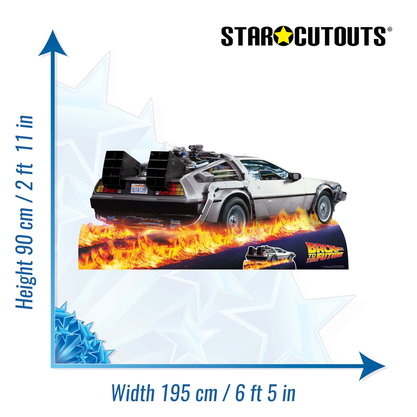 SC1574 DeLorean Car Back to The Future Cardboard Cut Out Height 90cm