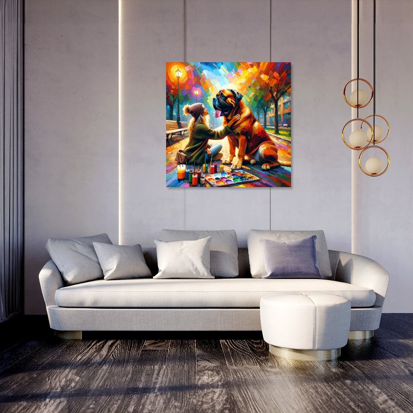 Joyful Bond Bullmastiff Canvas