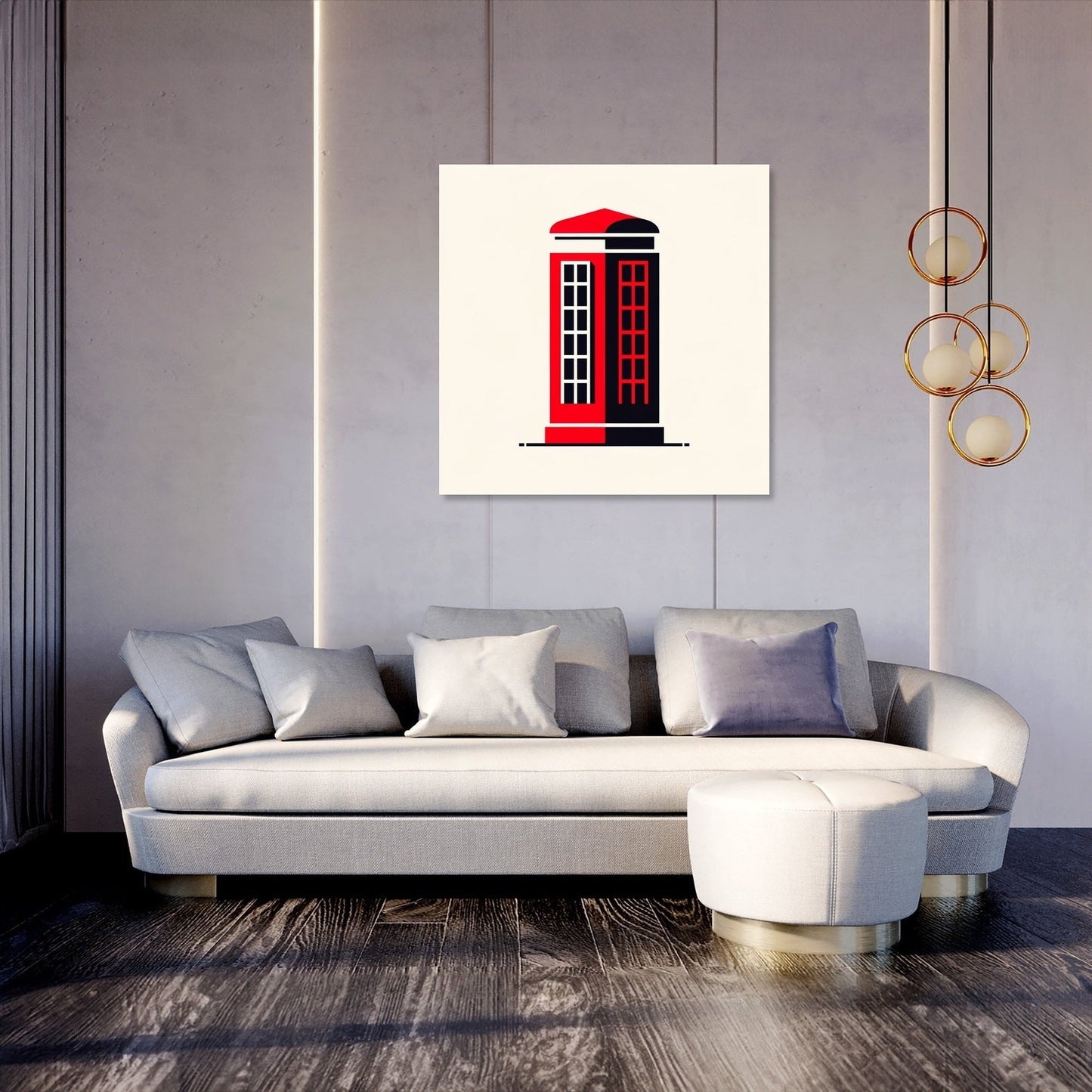 Modern Contrast London Call Canvas