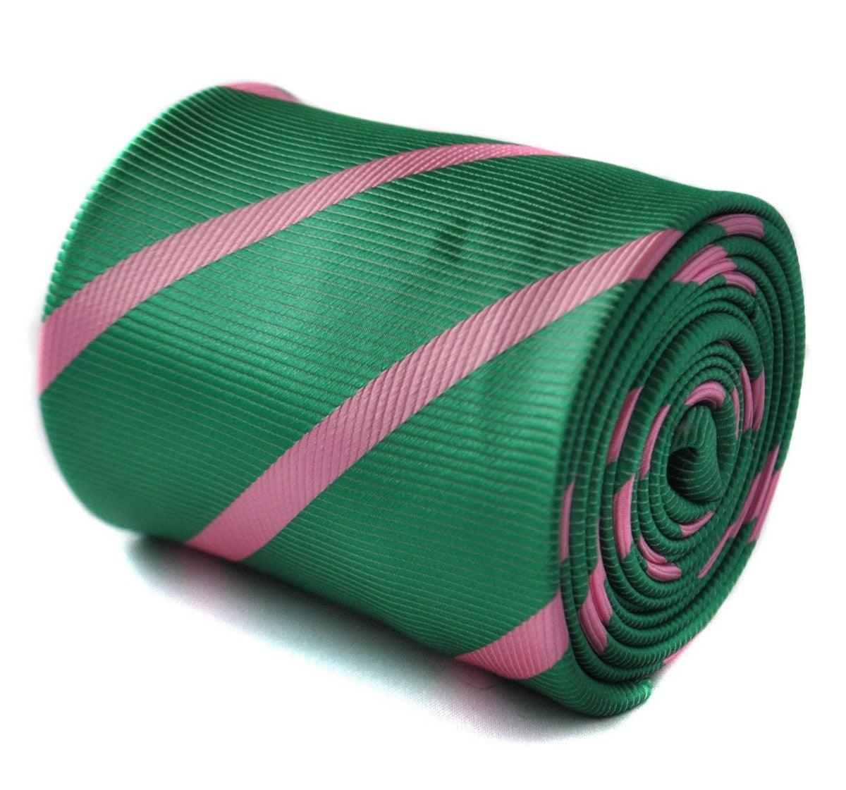 green striped tie with pink club stripes