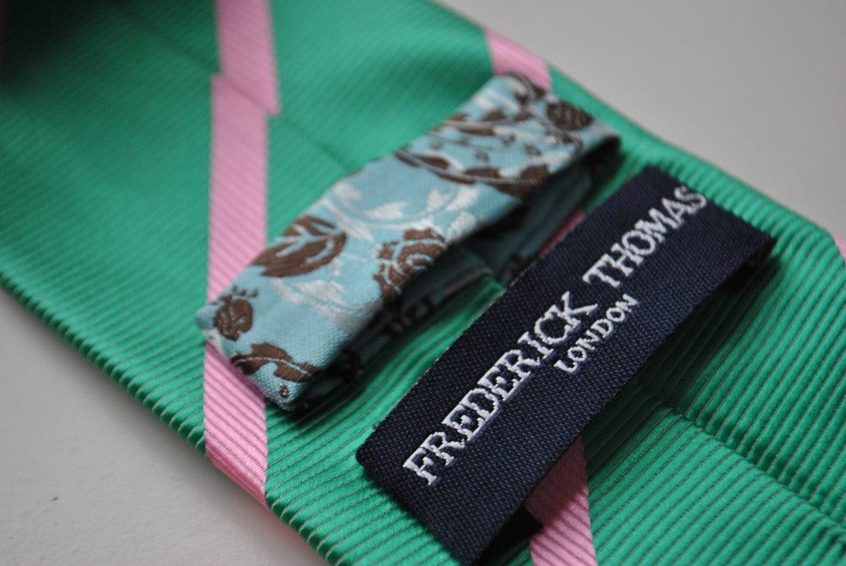green striped tie with pink club stripes