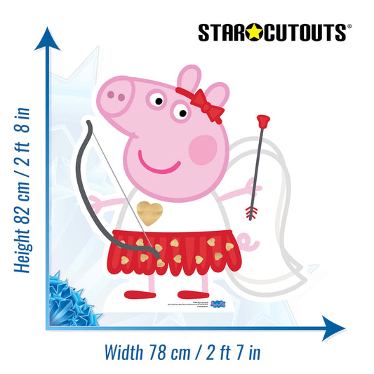 SC1591 Peppa Pig Cupid Bow& Arrow Cardboard Cut Out Height 82cm