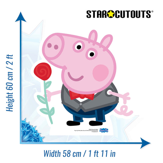 SC1592 George Pig Rose Cardboard Cut Out Height 60cm