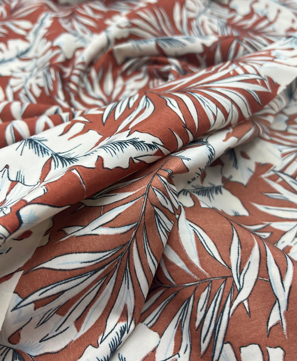 Terracotta Leave Lightweight Fabric 70GSM Non Stretch