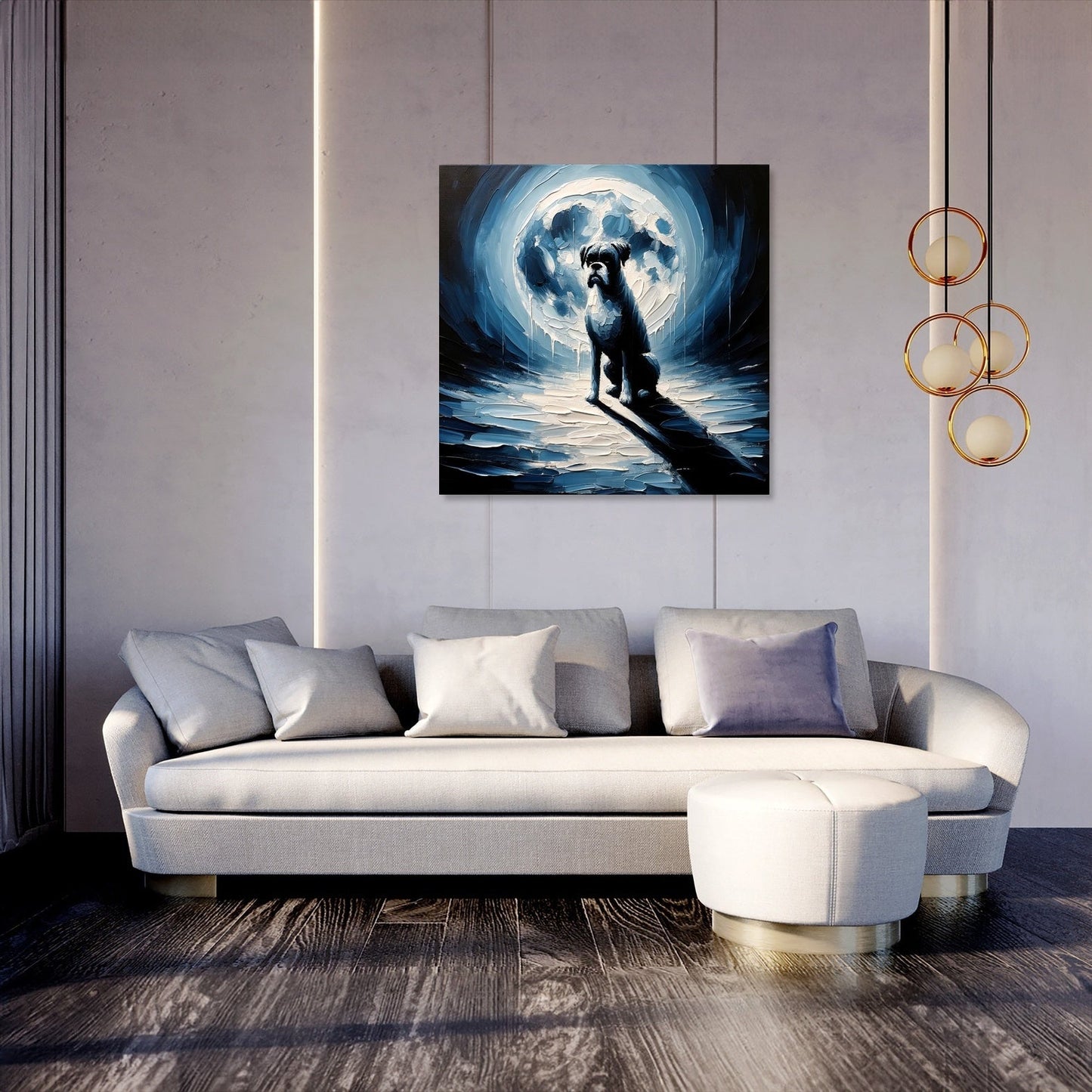 Night Watch Boxer in the Moonlight Canvas