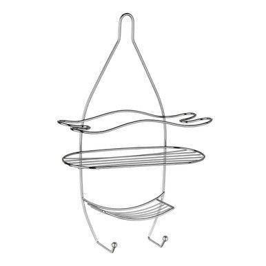 Dara 3 Tier Chrome Shower Caddy With Hooks