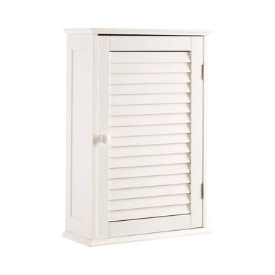 Shutter White Wood Wall Cabinet