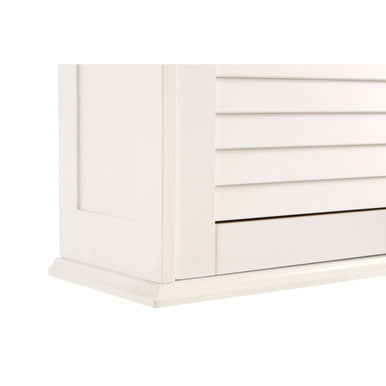 Shutter White Wood Wall Cabinet