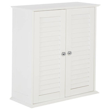 Shutter White Wood 2 Door Wall Cabinet
