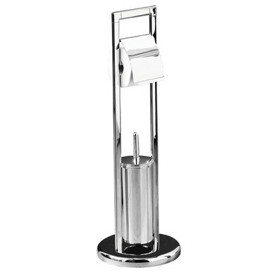 Linnea Squared Chrome Toilet Brush And Roll Holder