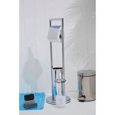 Linnea Squared Chrome Toilet Brush And Roll Holder