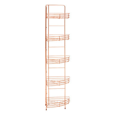 Dara 5 Tier Copper Finish Corner Storage Rack