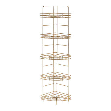 Dara 5 Tier Gold Finish Corner Storage Rack