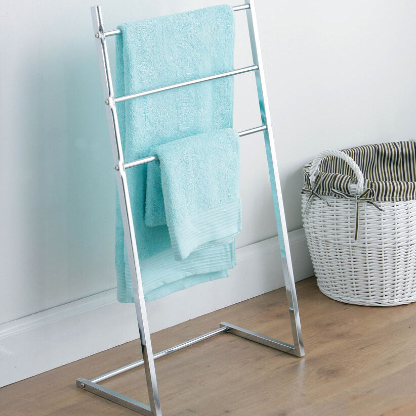 Chrome Finish Floorstanding Towel Rack | Dara – The Foalyard