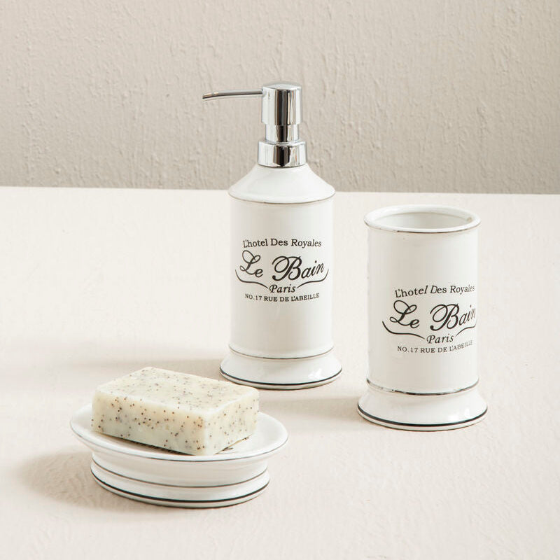 Le Bain White Ceramic Lotion Dispenser
