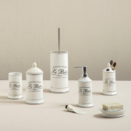 Le Bain White Ceramic Toothbrush Holder