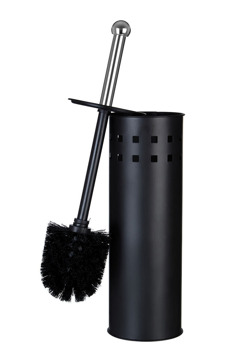 Indy Matt Black Square Design Toilet Brush Holder