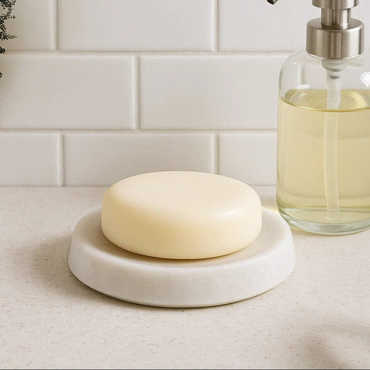 Abaska Off White Marble Soap Dish