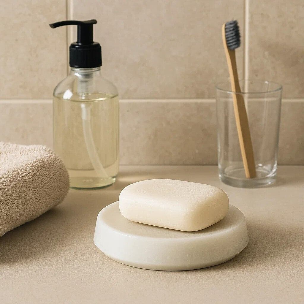 Abaska Off White Marble Soap Dish