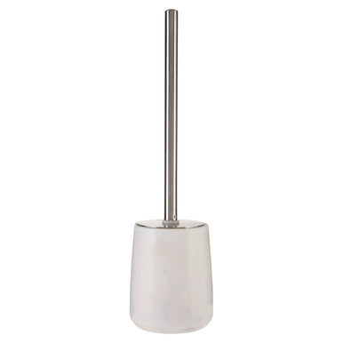Abaska Off White Marble And Stainless Steel Toilet Brush