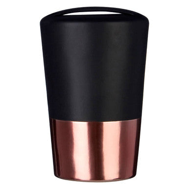 Alpha Black Stoneware Toothbrush Holder with Copper Base
