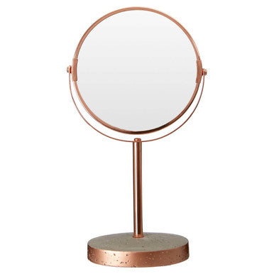 Neptune Copper Finish Round Swivel Bathroom Mirror
