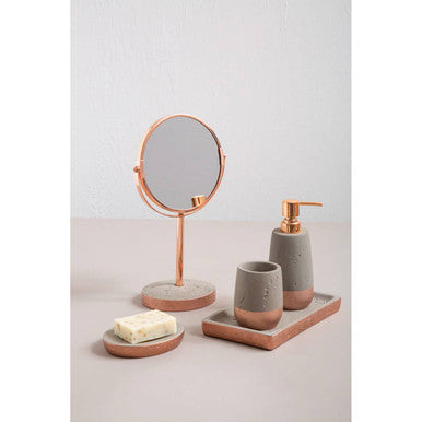 Copper Finish Round Swivel Bathroom Mirror | Neptune