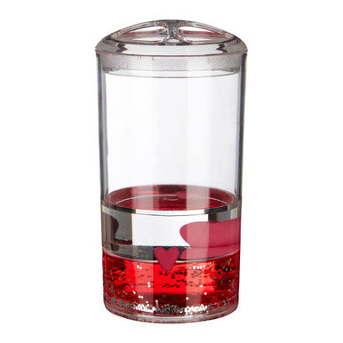 Floating Acrylic Hearts Toothbrush Holder