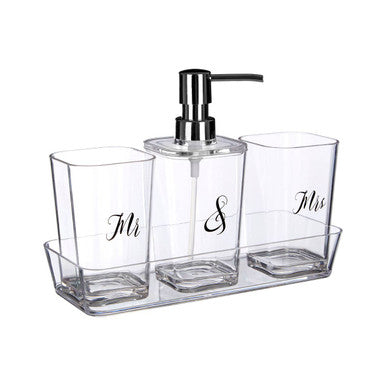 Set Of Four Mr And Mrs Bath Set.