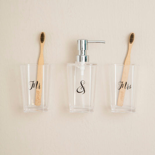 Set Of Four Mr And Mrs Bath Set.