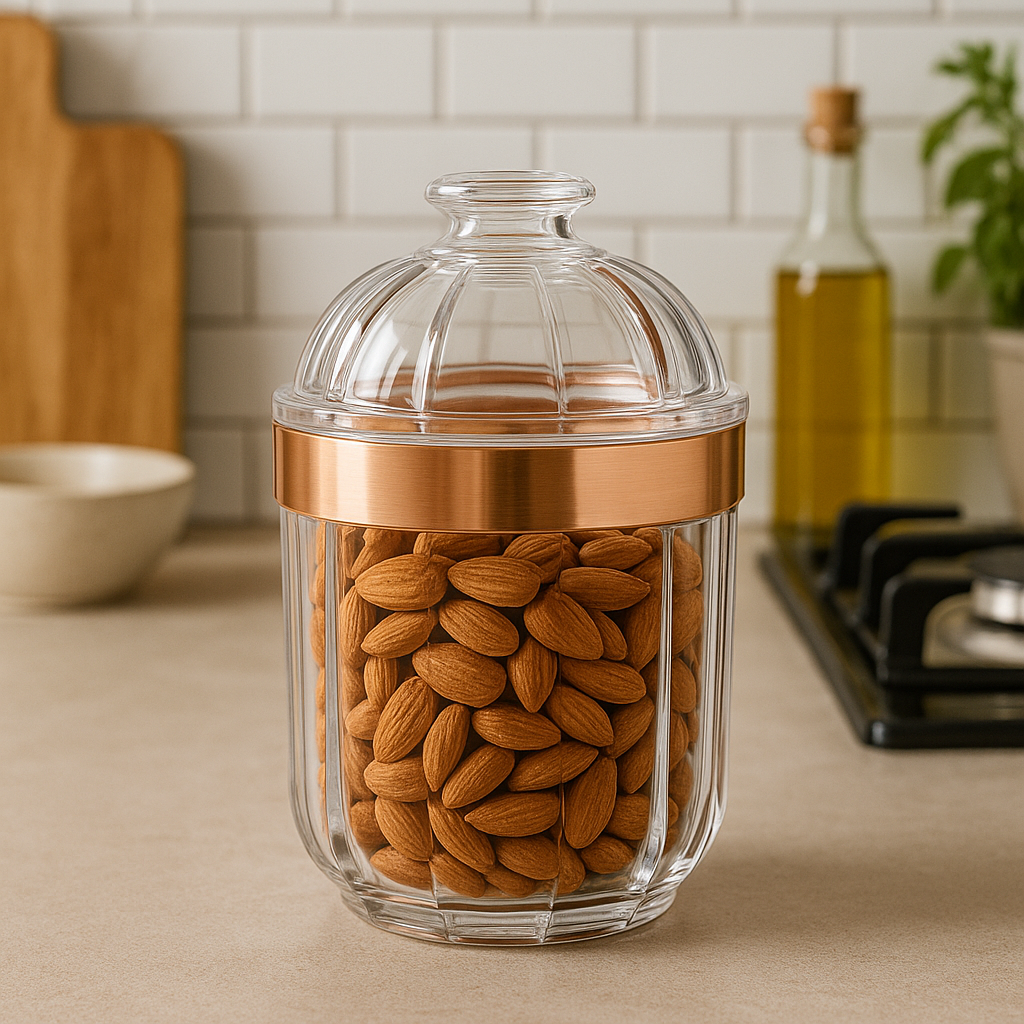 Guan Small Rose Gold Acrylic Storage Jar